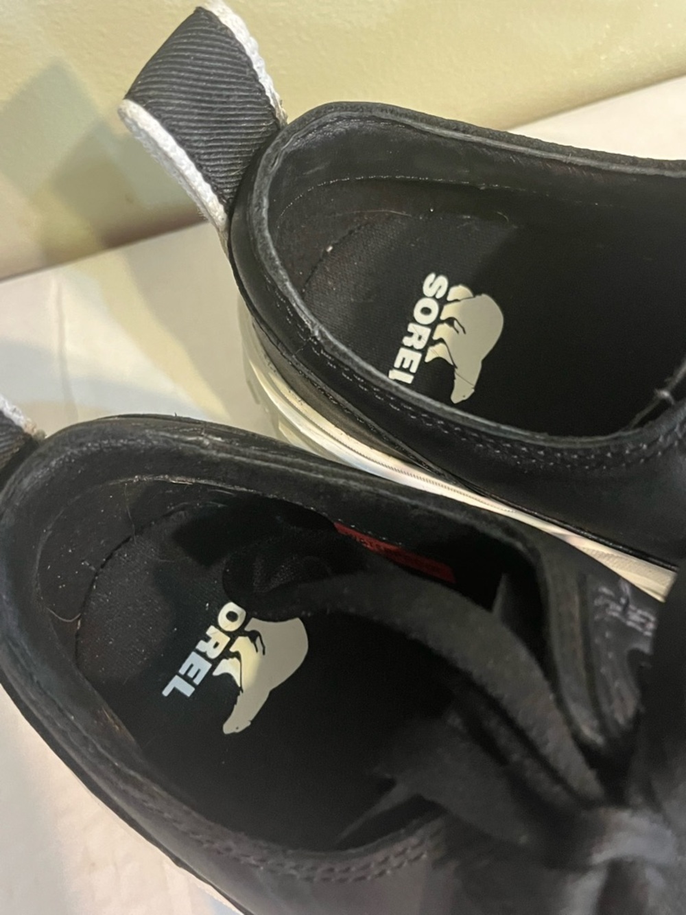 Sorel Caribou X Chunky Platform Waterproof Black Leather Sneaker Size 7.5 - Picture 4 of 13